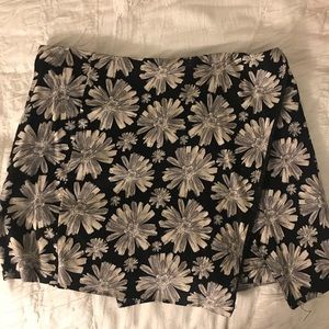 Black and white floral SKORT - Small